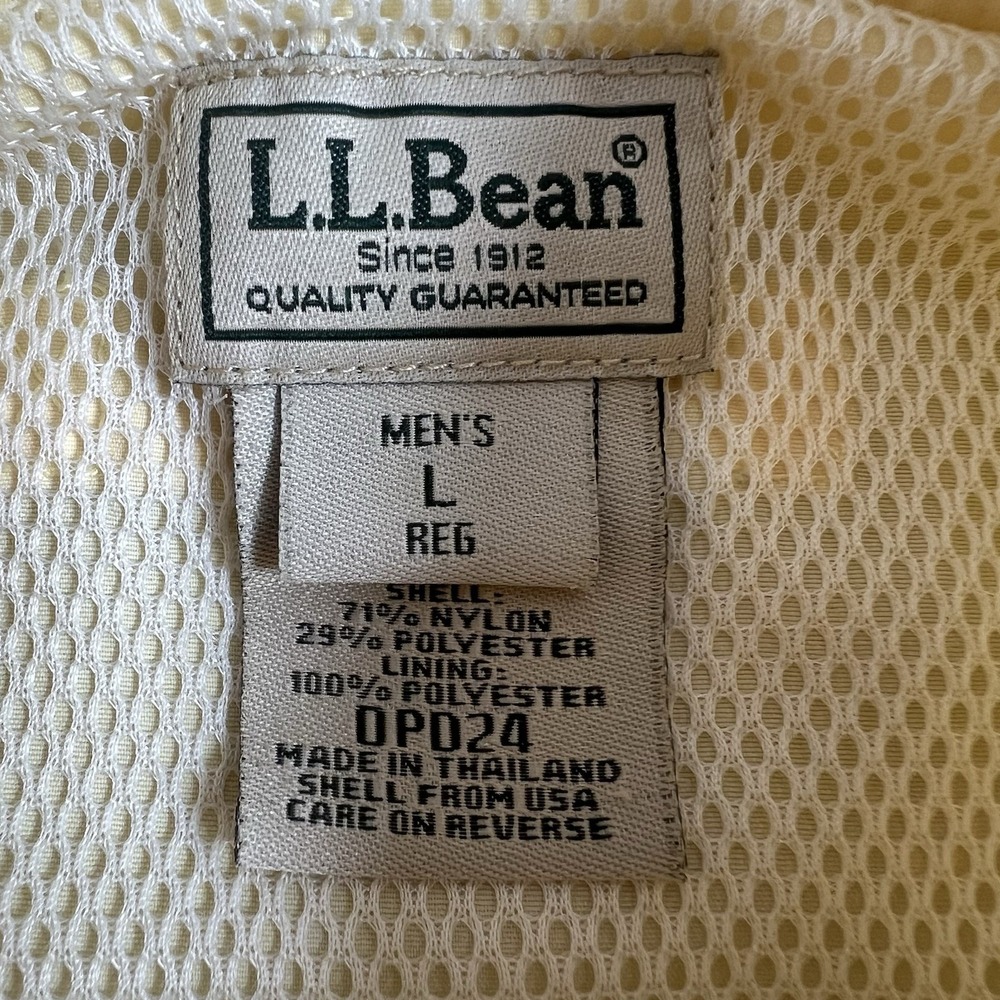 L.L. Bean Mens L Yellow Long Roll Tab Sleeve Vented Button Down Outdoor Shirt - Picture 5 of 5